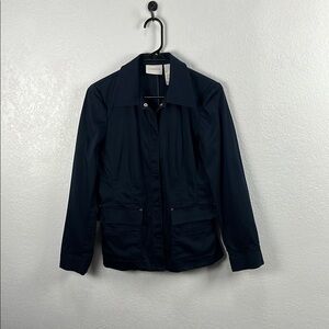 LIZ CLAIBORNE Women’s Sz S‎ Navy Blue Snap Button Jacket Coat Career Office